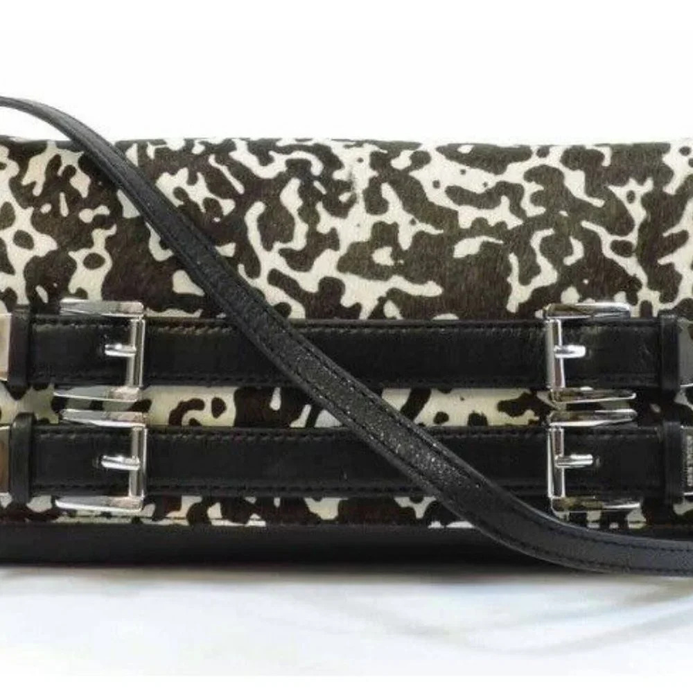 Michael Kors Haircalf Leather Robin Convertible Clutch/Shoulder Bag/Handbag